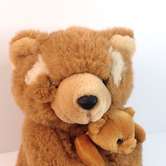 Vintage Chosun Mama & Baby Cub Teddy Bears Light Brown 11in Soft Fur Plush - Picture 2 of 8
